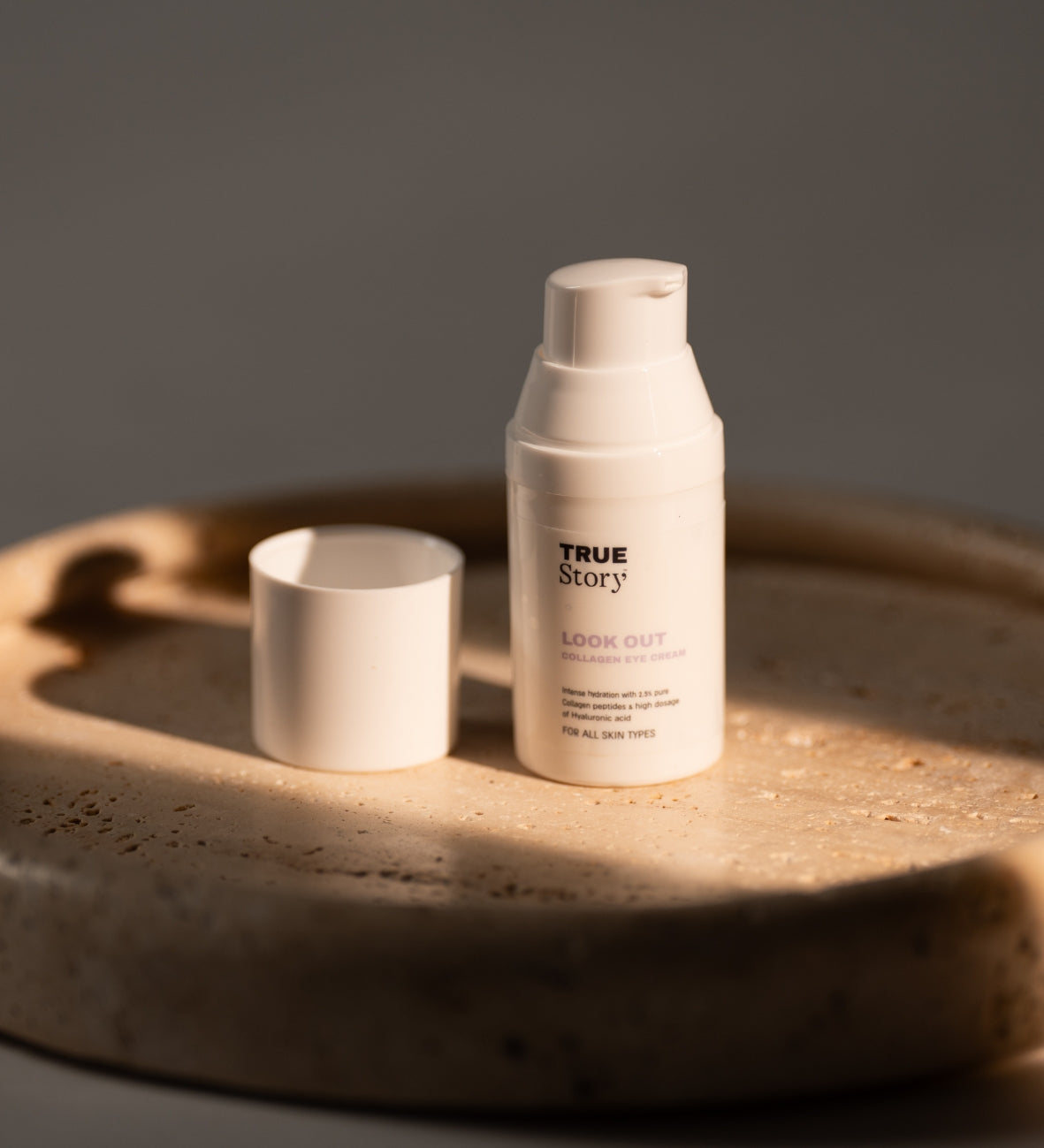 Flakon „Look Out“ Kollagen Augencreme mit abgenommenem Deckel